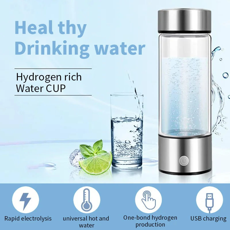 Hydrogen-Rich Water Cup Electric Titanium Quality Filter Portable Antioxidant Lonizer