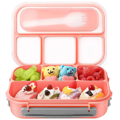 Kids/Adult 4-Compartment Bento Lunch Box with Forks