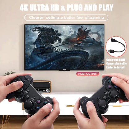 Retro Game Stick 256G 4K HD Video Game Console Double Wireless 2.4G Controller Retro Console  58000 Games For PSP  Christmas Gift