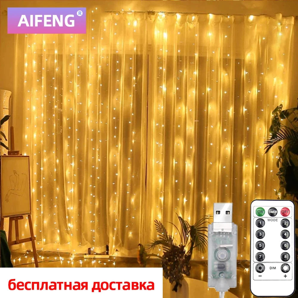 LED Curtain Lights With Remote Control