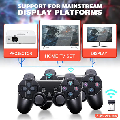 Retro Game Stick 256G 4K HD Video Game Console Double Wireless 2.4G Controller Retro Console  58000 Games For PSP  Christmas Gift