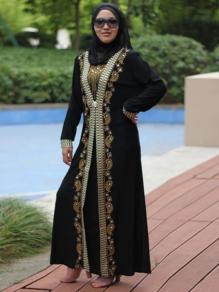 Dubai Arab Abaya | Sequin Beading Kaftan