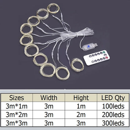 LED Curtain Lights With Remote Control