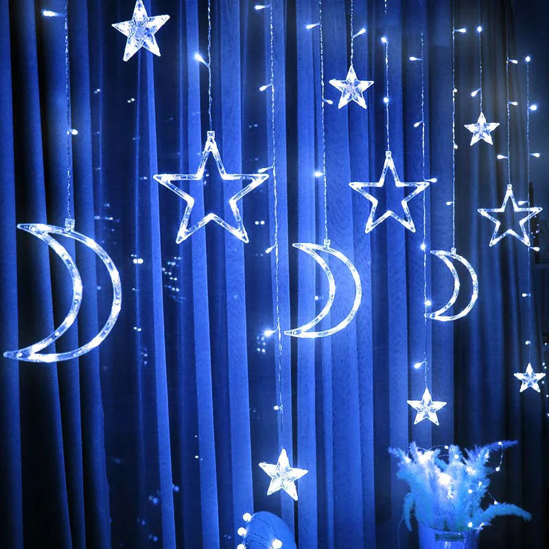 3.5M Romantic Moon Star Curtain Light LED