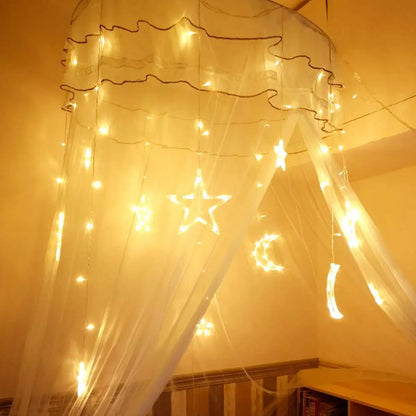 3.5M Romantic Moon Star Curtain Light LED