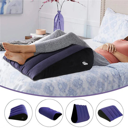 Multifunctional Body Pillow Lumbar Yoga Pillow Travel Positions Support Air Cushion Triangular Pillow