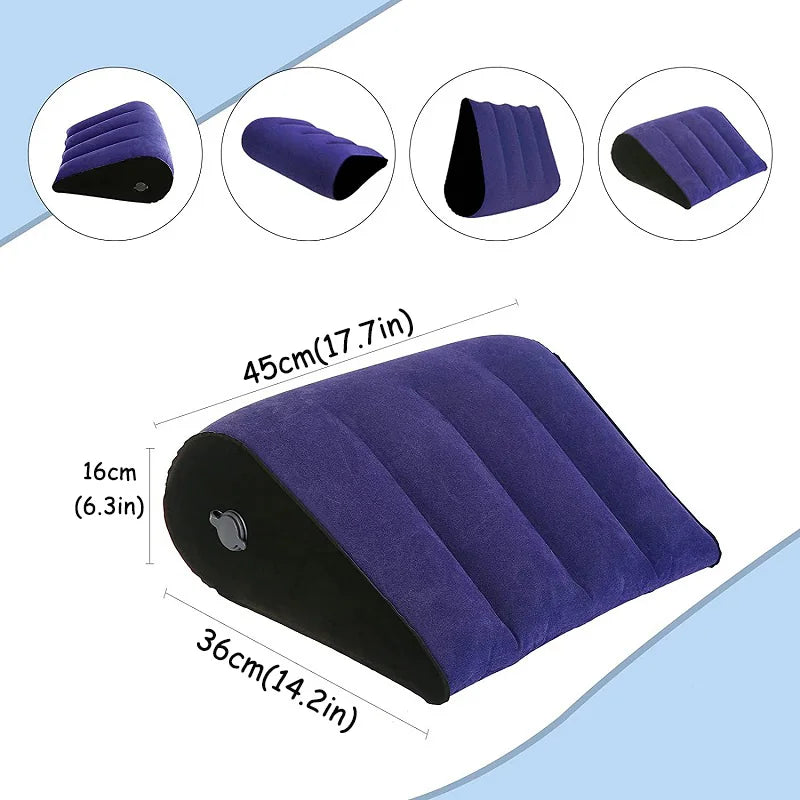 Multifunctional Body Pillow Lumbar Yoga Pillow Travel Positions Support Air Cushion Triangular Pillow