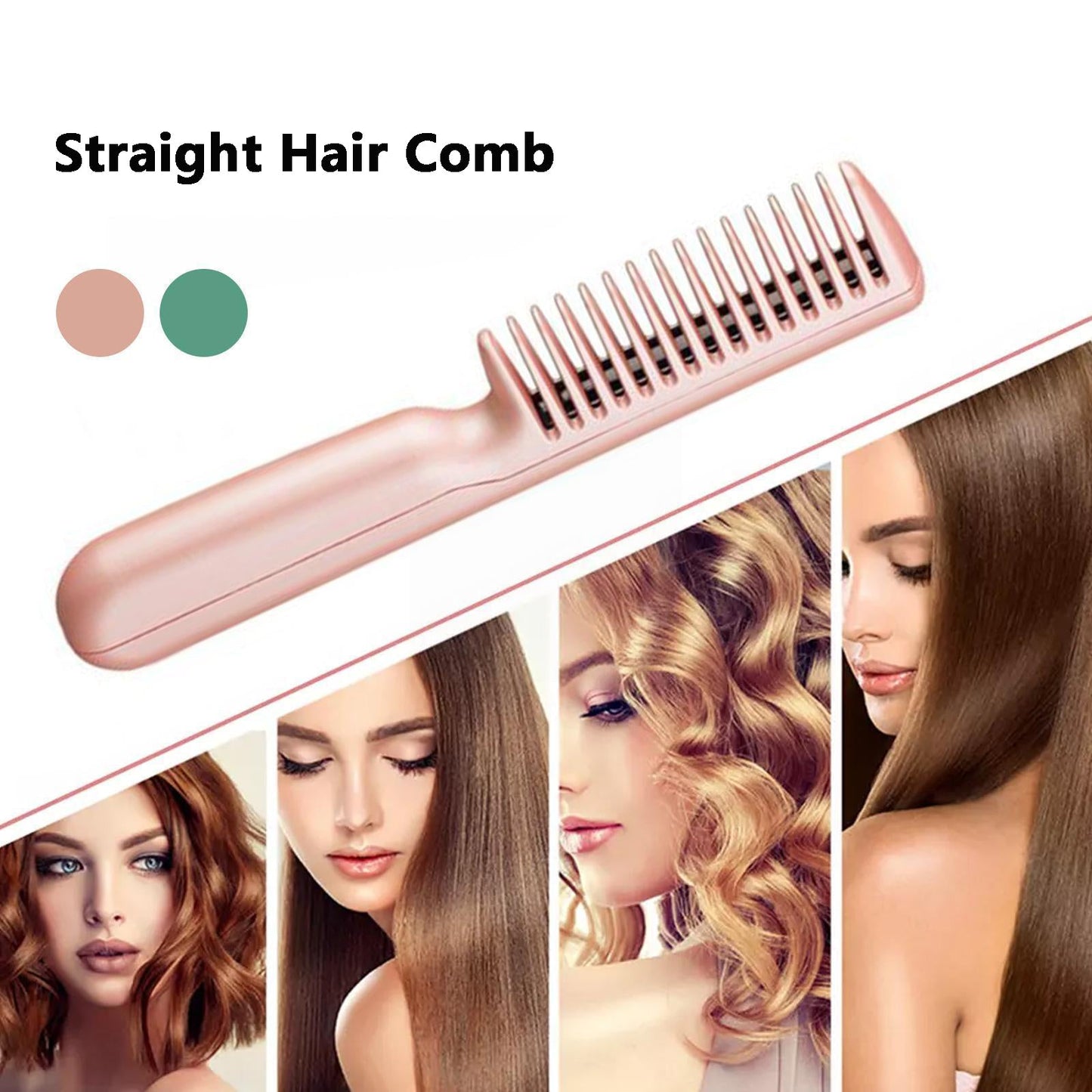 2 In 1 Wireless Straight Hair Comb Portable USB