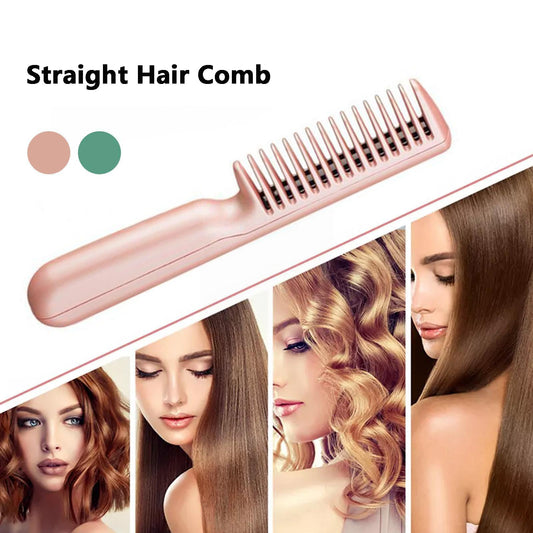 2 In 1 Wireless Straight Hair Comb Portable USB